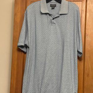 Van Heusen XL Collared Polo Grey All-Over Pattern Preppy
